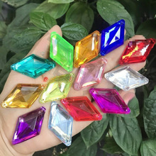 满 大菱形双孔平底亚克力钻 手工艺动漫服饰品配件包邮