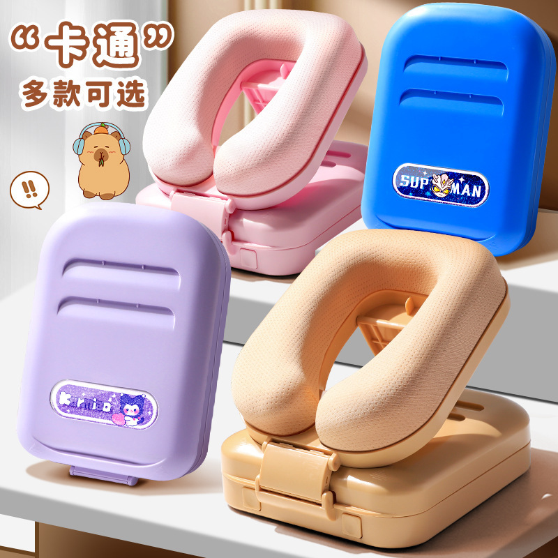 お昼寝枕、子供用お昼寝枕、小学生のお昼寝枕、睡眠専用卓上枕、折りたたみ子供用お昼寝枕|undefined