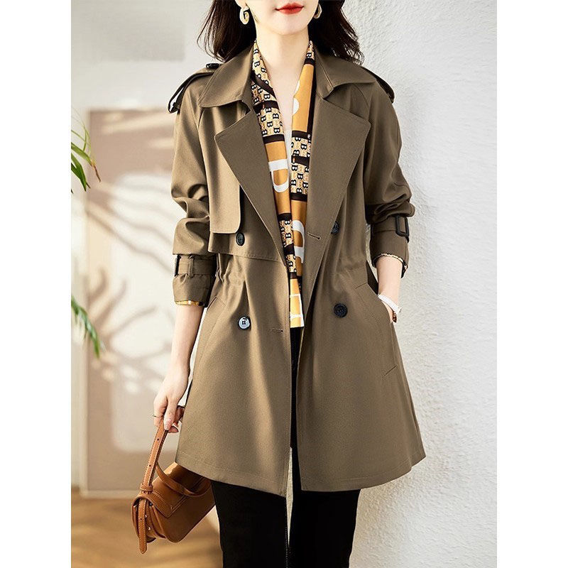 X1V Autumn and Winter Windbreaker Jacket Women's Autum Small Mid-Length Spring and Autum