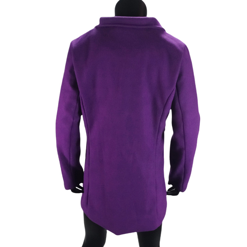 Women's Woolen Coat Single Breasted Cardigan Long Outerwear_voghion.com