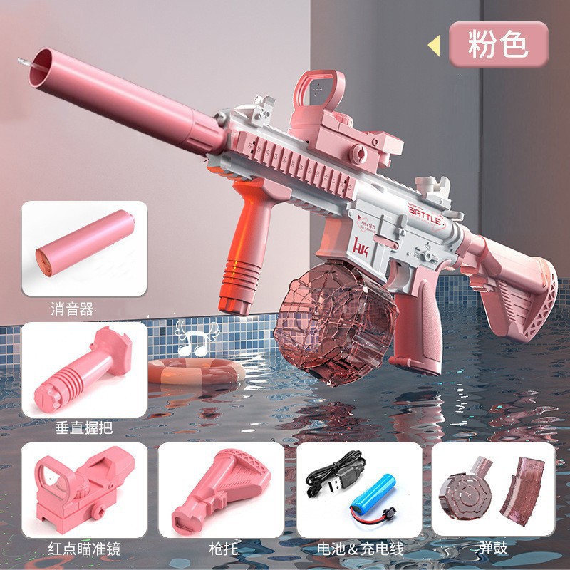 Pistola de agua eléctrica de gran capacidad M416, famosa en Internet, para niños, de fuego continuo, para jugar en el agua, adecuada para niños y niñas.