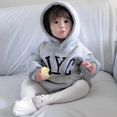 Baby clothes for autumn and winter, cute letter baby hooded jacket, pure cotton lined, thick, pants suit with diaper cover