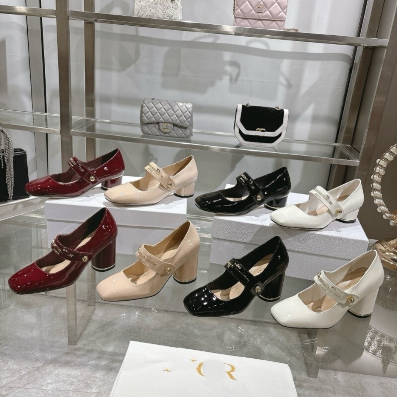 High-End Quality 2025 New Style Genuine Leather French Mary Jane Fashion Elegant Square Toe Chunky Mid-Heel Single Strap Women's Shoes