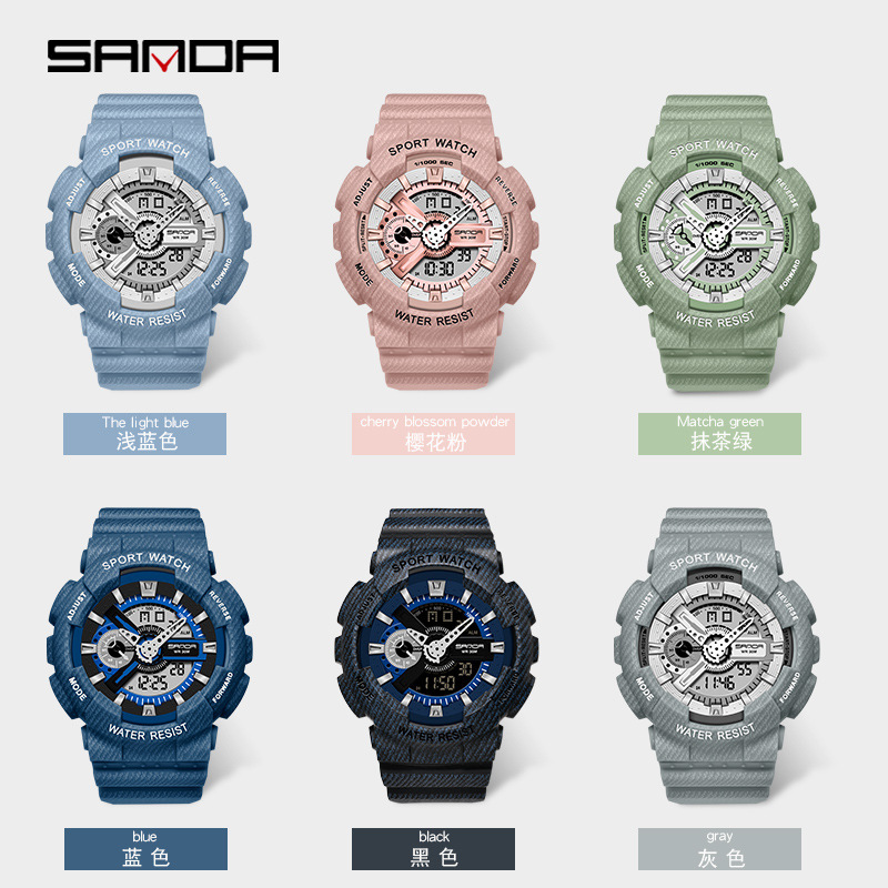 Reloj electrónico multifuncional de alto valor facial de transmisión en vivo de explosión de moda para hombres y mujeres impermeable movimiento de reloj de chicas