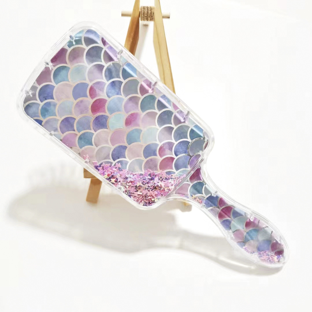 Pein de dibujos animados transfronterizos personalizados cuadrados portátiles impresión transparente arco iris masaje fluido bolsa de aire estudiante