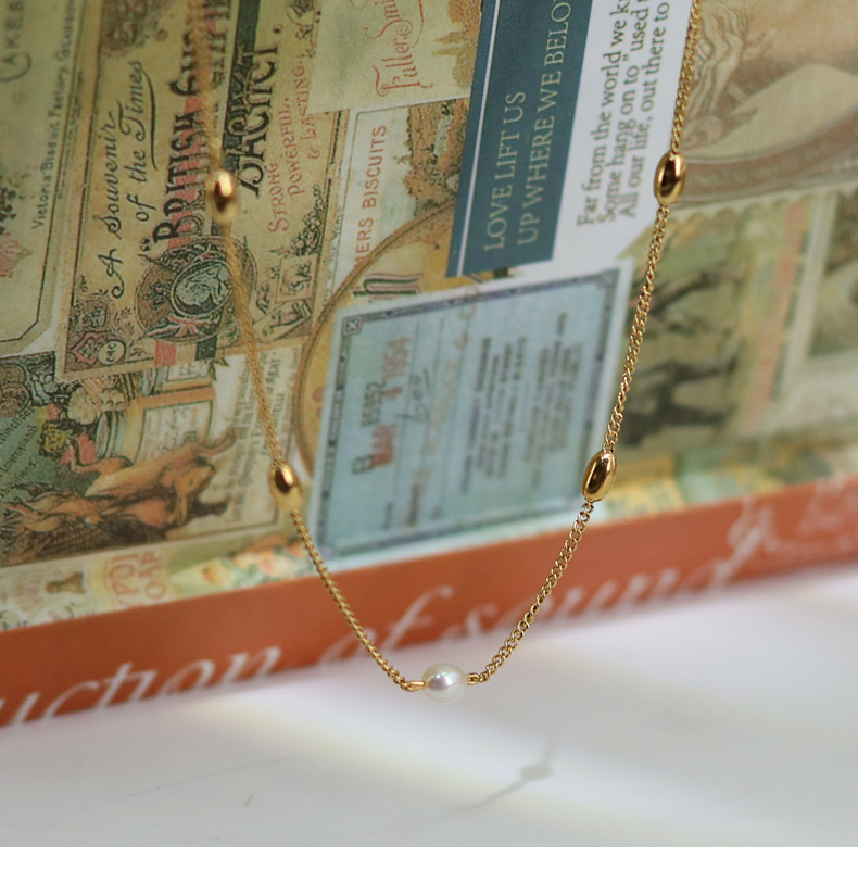 Simple Style Geometric Pearl Plating Pearl Necklace 1 Piece