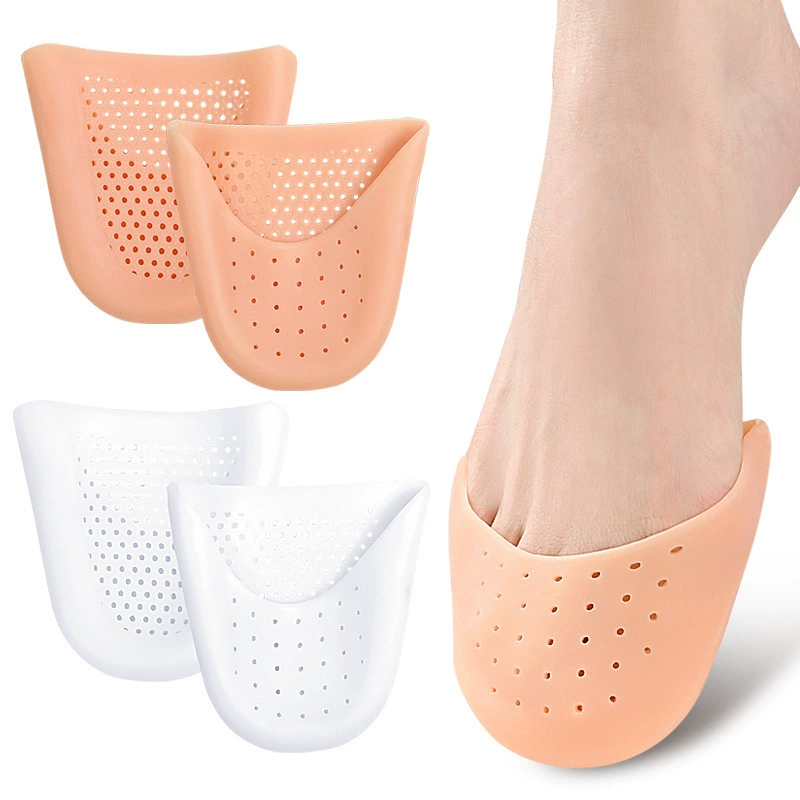 Защита для пальцев ног с отверстиями, дышащая и не душная, подушечка для ухода за ногами, подушечка для высоких каблуков половинного размера, белая