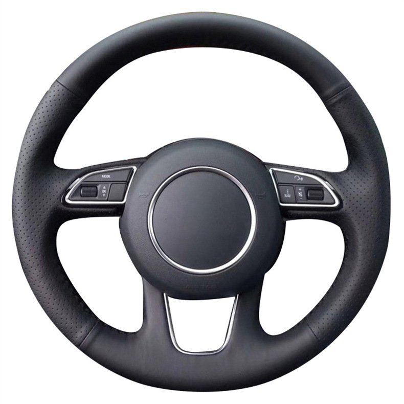 Hand-stitched steering wheel cover is suitable for Mercedes-Benz, BMW, Audi, Toyota, Honda, Nissan, Siyat modified car handle cover 009