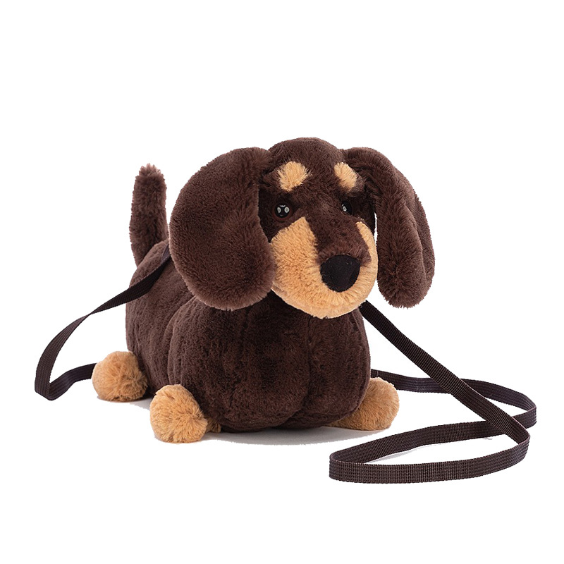 Bolsa de perro de salchicha 2023 nuevo todo partido peluche juguete cachorro muñeca bolsa Linda muñeca de dibujos animados bolsa de mensajero