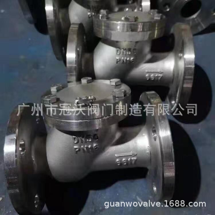 不锈钢304球阀型止回阀 HQ41X-16P滑道滚球式法兰单向逆止止回阀