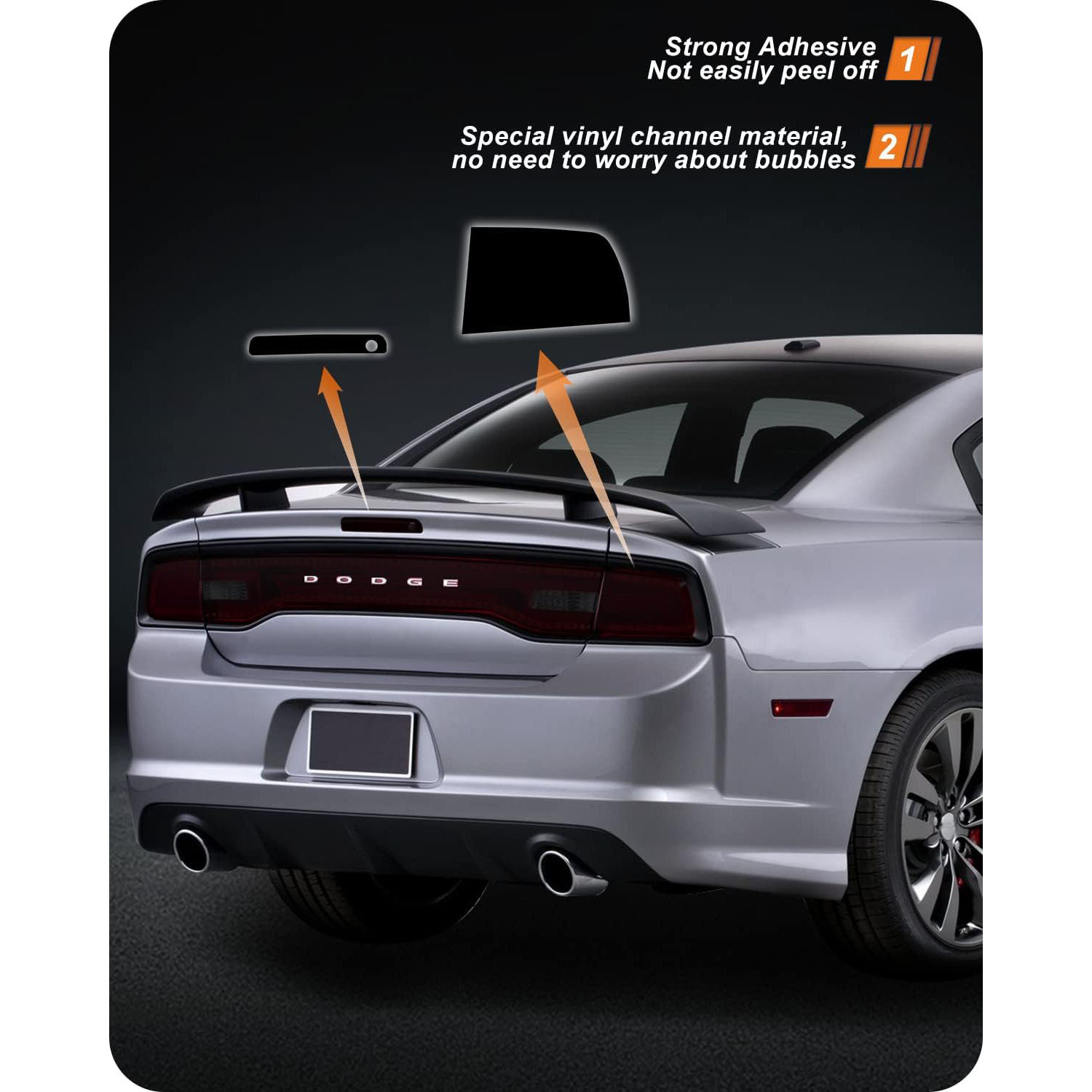 Aplicable a Dodge 2011 - 2014 lámpara trasera modificada lámpara película pegatina lámpara vinil película cubierta pre-cortada