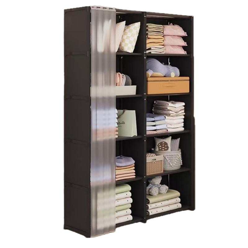 Estante de libros simple para el hogar piso doble fila de dormitorio de niños estante de almacenamiento de almacenamiento multicapa estante de libros a prueba de polvo armario