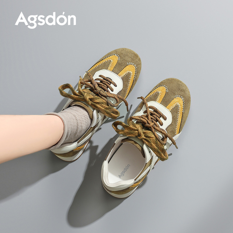 Zapatos de entrenamiento amarillos de la antigua león para mujeres 2025 nuevo ballet retro de verano casual zapatos deportivos Gump