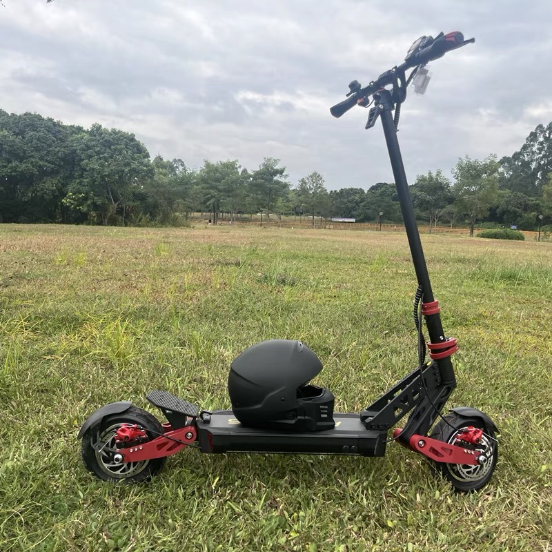 Runtu 10inch Dual-Drive Off-Road Electric Scooter Foldable Mobility Scooter for Adults and Youth Suitable for Commuting to Work