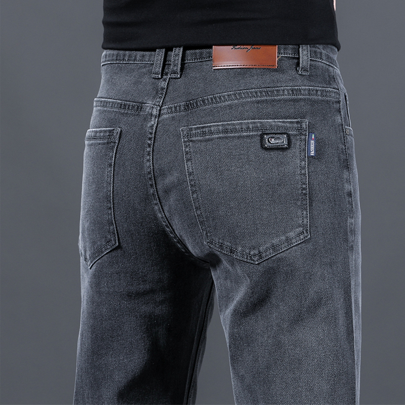 2025 Summer Thin Men's Jeans Slim-fit Straight Stretch Business Casual Pants Loose All-match Long Pants