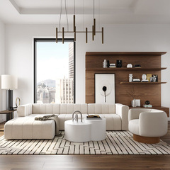 Minimalist Nordic Fabric Modular Piano-Key Living Room Sofa, Italian-Style Corner Chaise Lounge, Beauty Salon & Guesthouse Combo