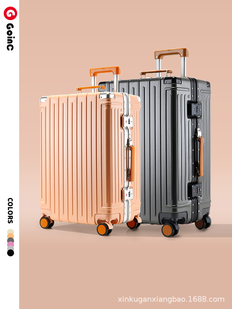 2025 nueva maleta multifuncional de color de contraste para mujer, maleta de embarque de 20 pulgadas, maleta de alto valor de 24 pulgadas para hombre