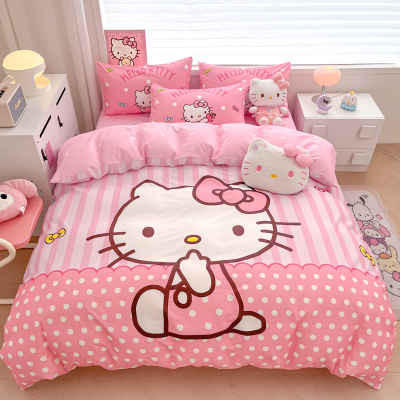 美楽蒂純綿ベッド4点セットのクロミアニメ純綿学生寮3点セットのベッドカバーkt