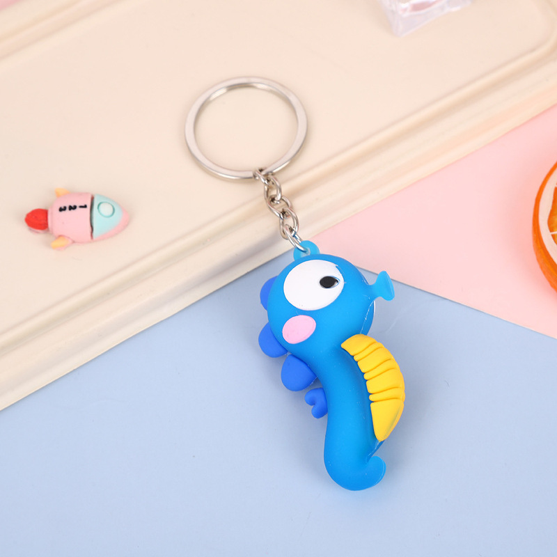 夏の海洋動物イルカタコクジラタツノオトシゴキーホルダーペンダントバッグスーパーマーケットキーホルダー卸売|undefined