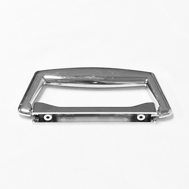 Caja de cuero con manija plateada, caja de cosméticos, manija plana de plástico, caja de aluminio, caja de madera, caja de regalo, accesorios de equipaje con manija