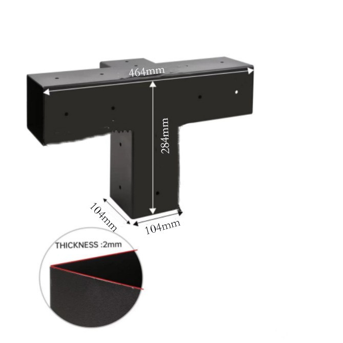 Soporte de Pérgola con Recubrimiento de Polvo Negro, Base de Columna, Kit de Soporte de Acero para Pérgola, Directo de Fábrica, Adorno al por Mayor