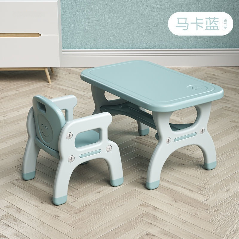 Children's Multifunctional Desk and Chair Set Baby Dining Table Learning Eating Table Writing and Painting Game Toy Table and Chair