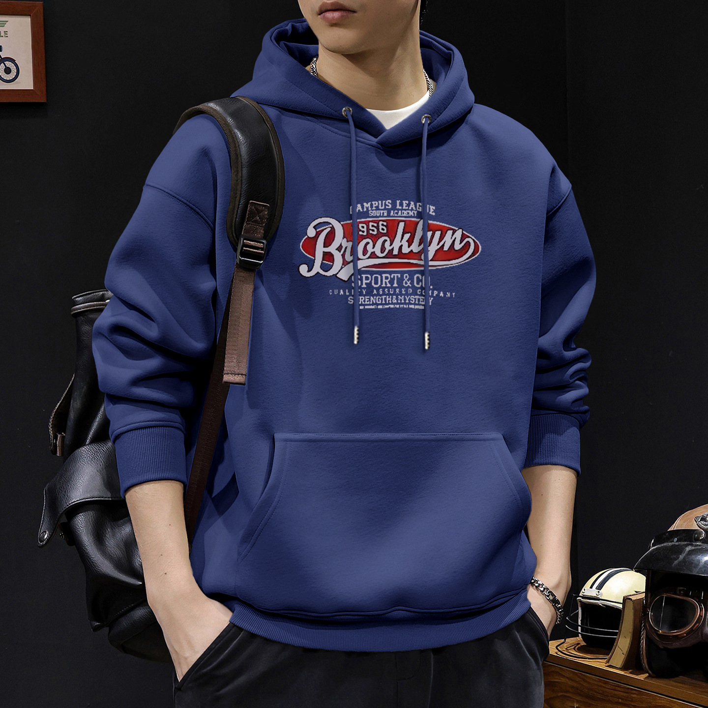 América vintage chaqueta de hombre primavera y otoño nueva marca de moda chaqueta con capuz suelta ropa casual para los hombres