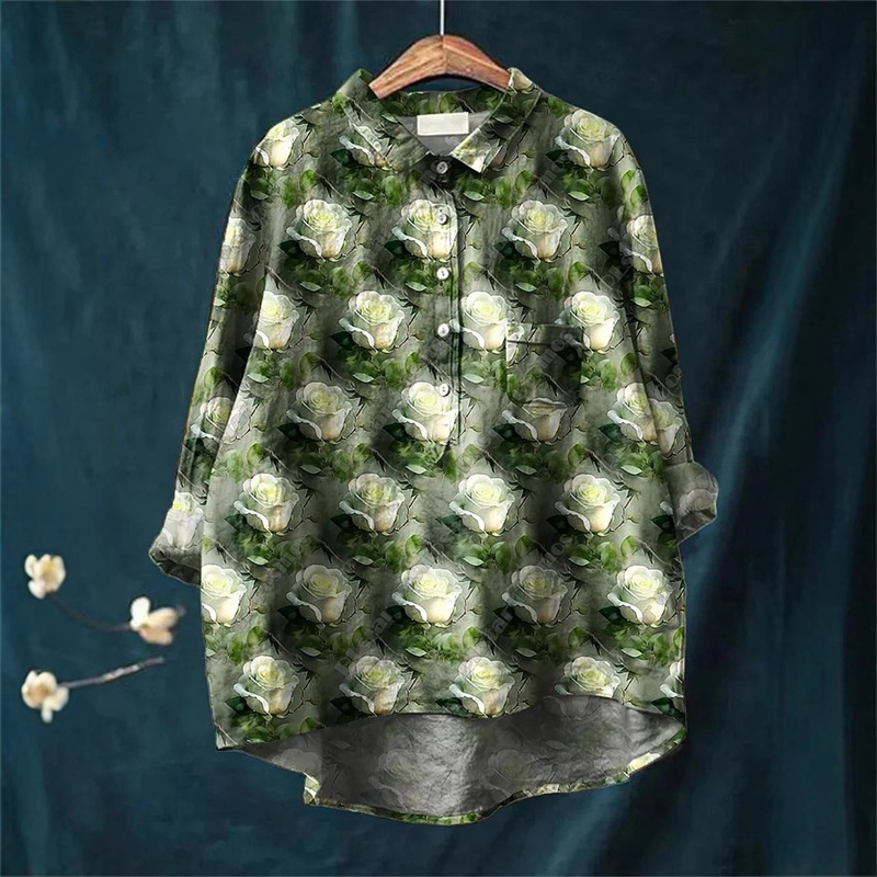 New 3D Printed Loose Retro Floral and Interesting Casual Printed Shirts for Women, Fashion Shirts New 3D Printed Loose Retro Floral and Interesting Casual Printed Shirts for Women, Fashion Shirts
