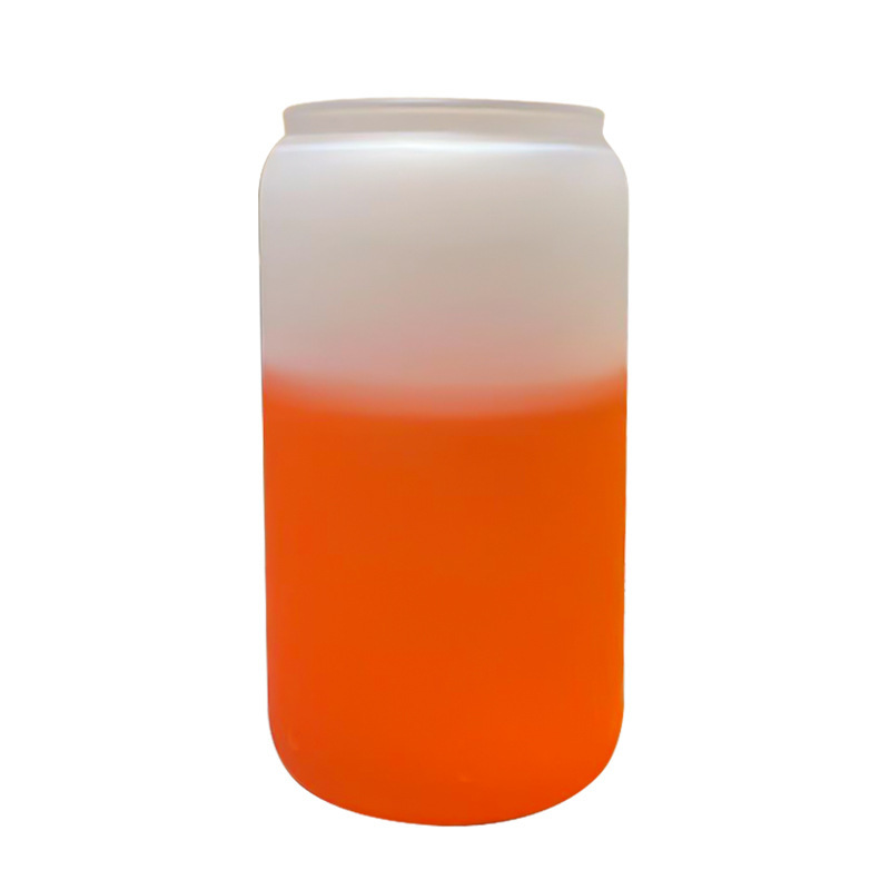 16oz comercio exterior gradiente de color de sublimación de vidrio electrochapado camaleón fluorescente arco iris pintura vidrio taza de agua taza de masón