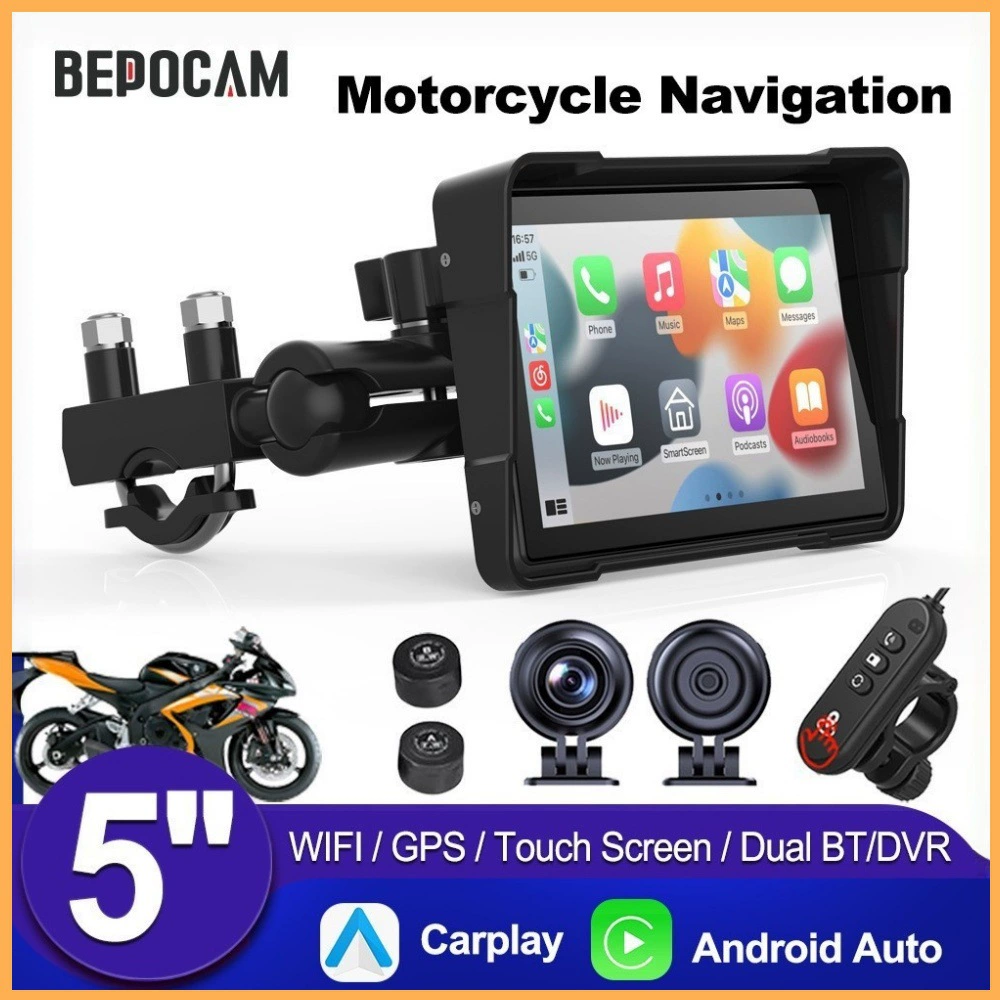 Международно популярный мотоциклетный видеорегистратор с поддержкой 5G, Wi-Fi, GPS-навигации, высококачественной записью и двойной камерой (передняя и задняя).