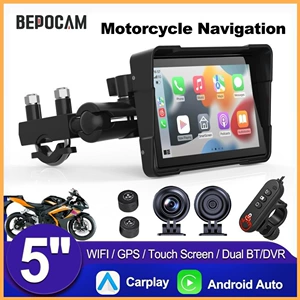 Motorcycle Dash Cam with Dual Front and Rear Lenses, 2K High-Definition, Wifi Navigation, Waterproof Motorcycle Riding Camera