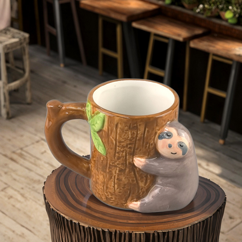 Creatividad transfronteriza perezoso modelado cebra modelado taza de cerámica de dibujos animados taza de leche encantadora taza de desayuno taza de cerámica