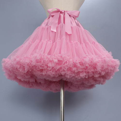 Cotton Candy Pink Colorful Soft Sheer Dress for Lolita Cloudy Puff Skirt Semi Skirt Cross Border Importer-Specific Supply