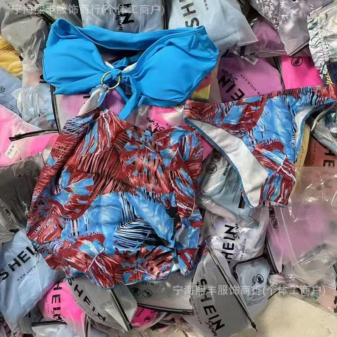 2025 nueva impresión europea y americana de Shein bikini vestido sexy malla grande trajes de baño al por mayor
