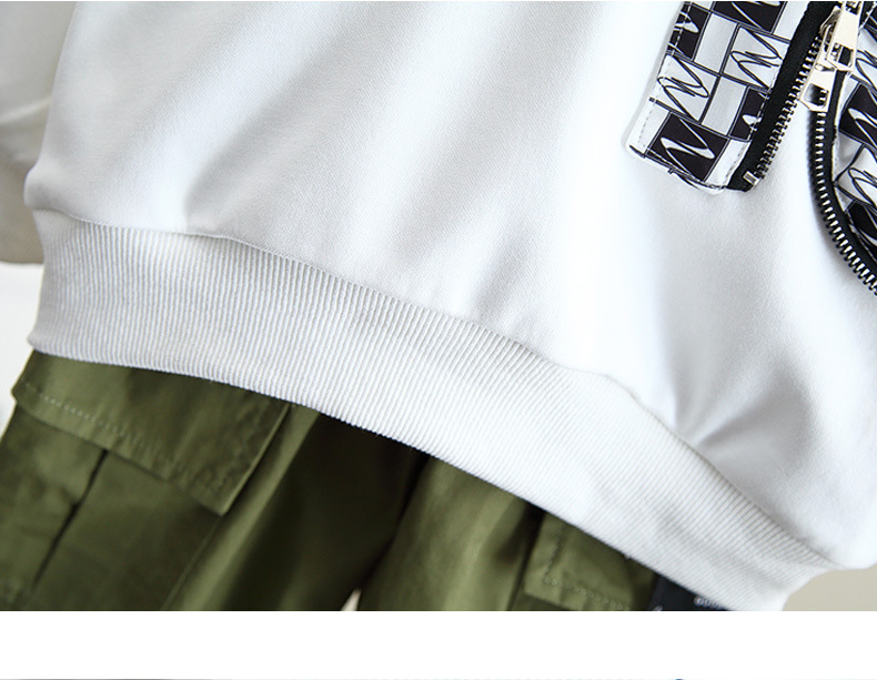 Set hanorac și pantaloni cargo pentru băieți toamnă primăvară_voghion.com