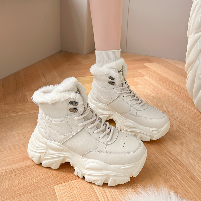 Zapatos antiguos Dengjia de terciopelo de alto nivel para mujeres 2025, nuevos zapatos de invierno de algodón de nieve casuales.