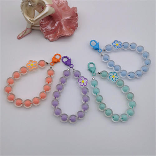 Short flower pendant, small fresh colorful beads, small flower, mobile phone chain, keychain, bag pendant, diy beading