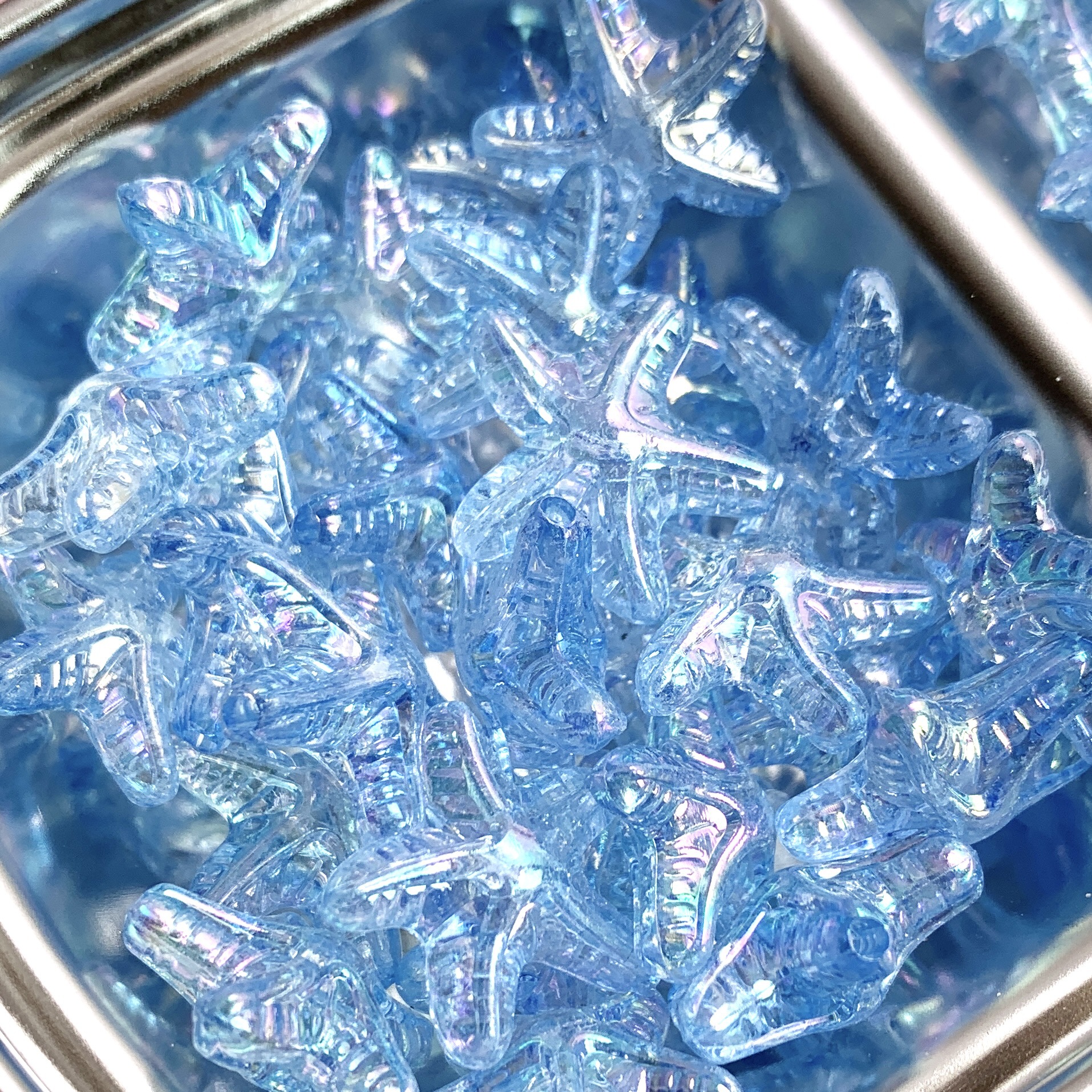 Acrílico transparente chapado en color estrella de mar con cuentas llavero de joyería de bricolaje cadena de teléfono móvil accesorios para el cabello hechos a mano