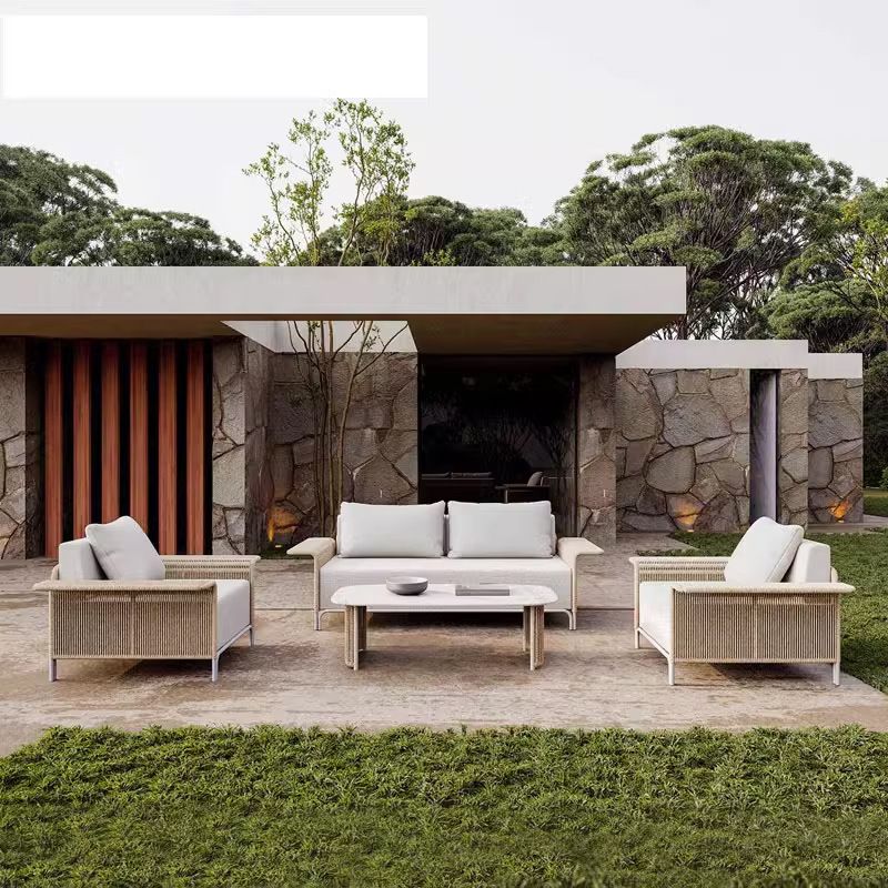 Sofá de ratán al aire libre patio Villa B & B sofá vacío piso al aire libre muebles de diseño Silla de ratán jardín