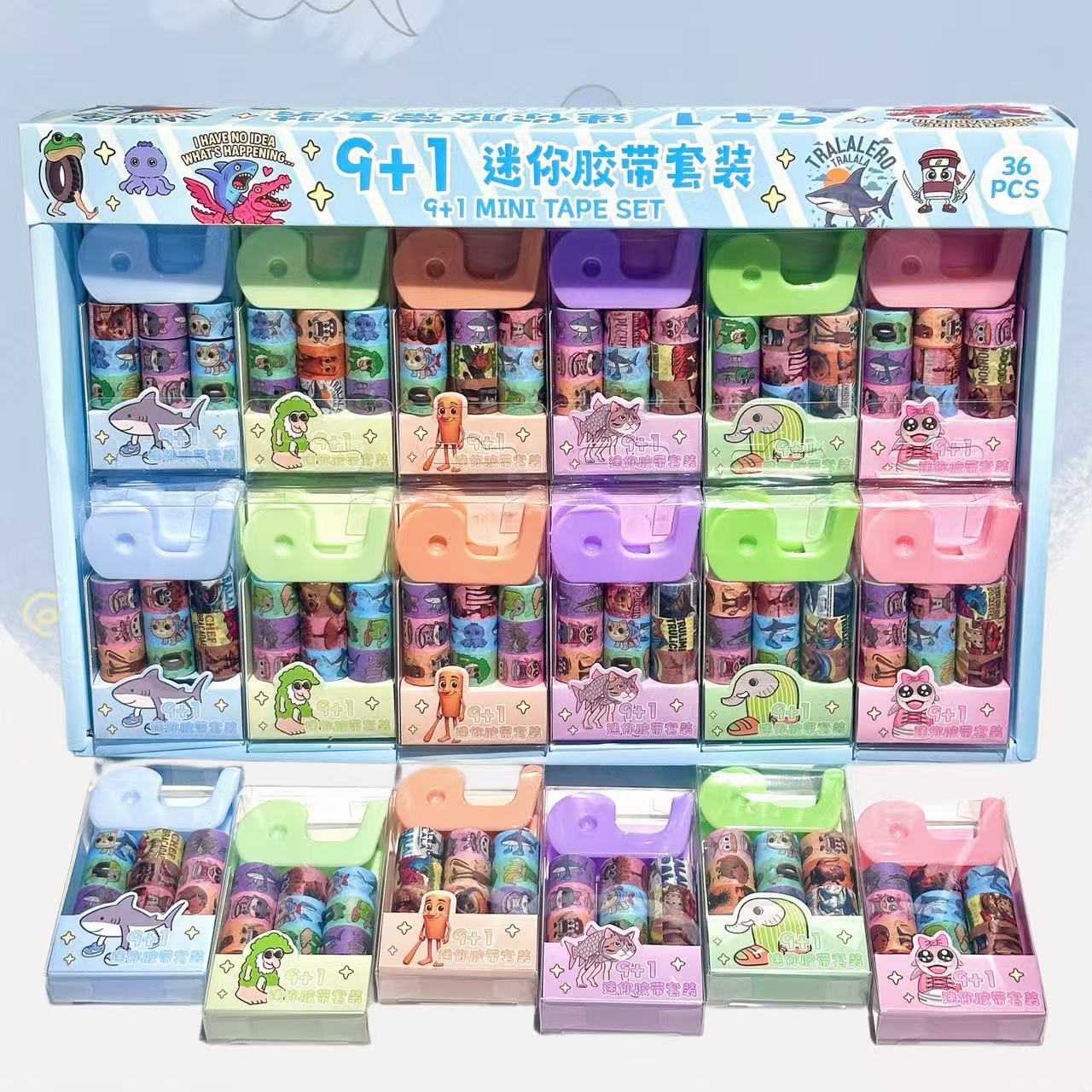 Nuevos productos Capibara 9 + 1 mini y papel conjunto de cinta adhesiva estudiantes chicas cuentas de mano DIY pegatinas recompensas pequeños regalos