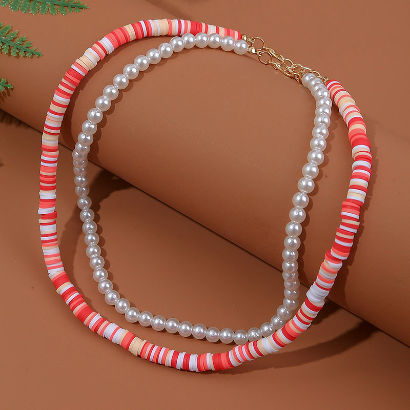 Bohemian Hand-woven Pearl Soft Ceramic Multilayer Necklace Creative Color Jewelry display picture 2