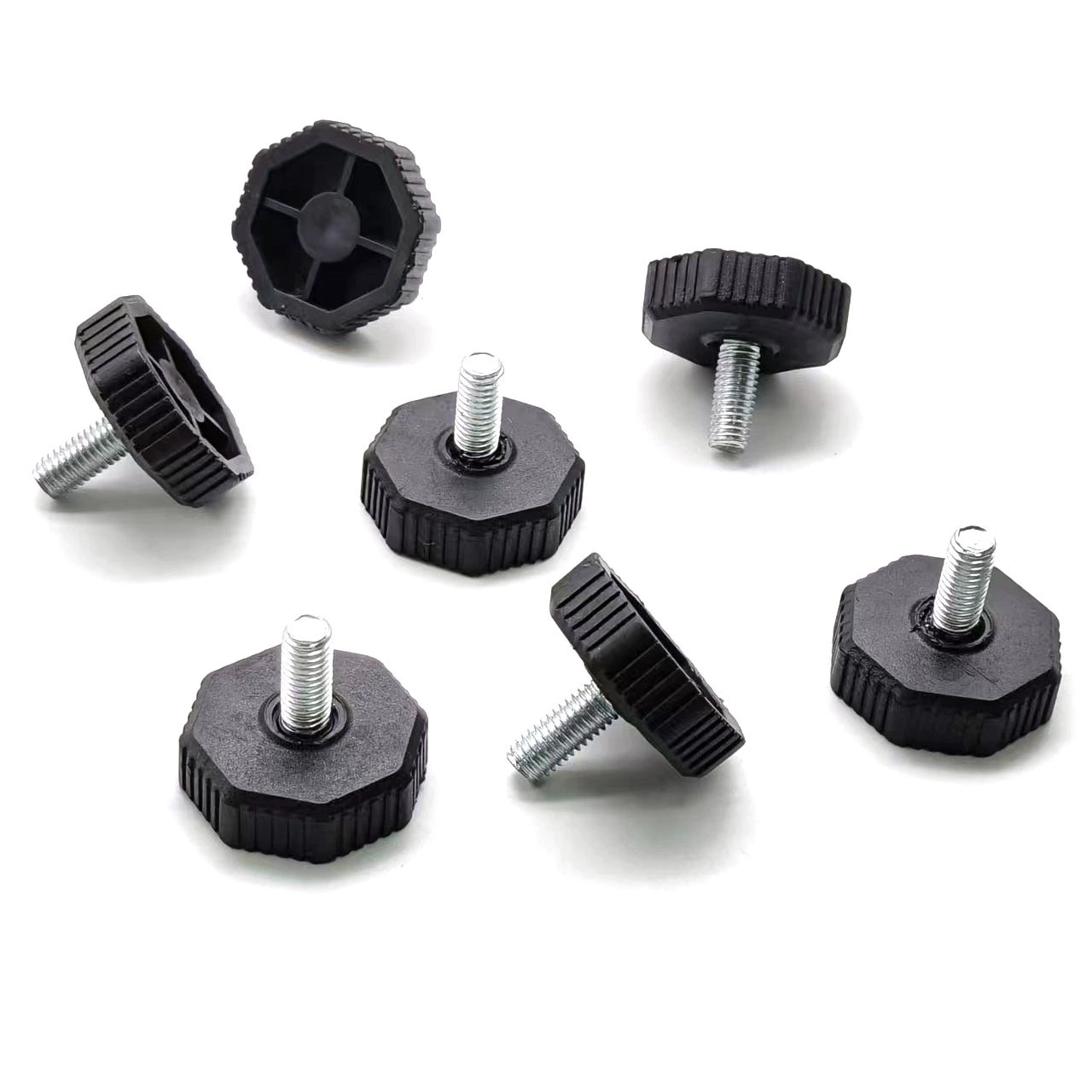鑫益辰 M8*38 octagonal adjustable foot pad plastic foot pad anchor screw adjustable foot rack table chair foot pad foot pad