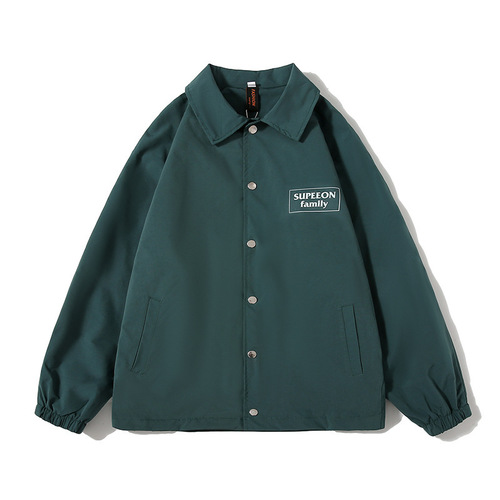 Men's coaching jacket, lapel waterproof versatile casual loose trendy top coat