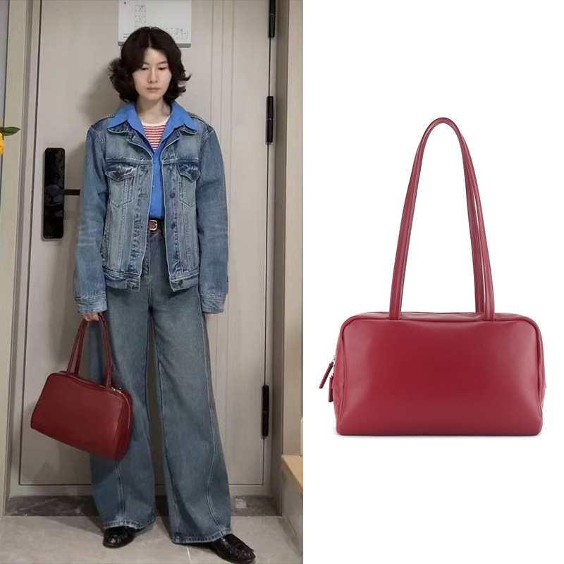 2026 New Row Wedding Genuine Leather Handbag & Crossbody Bag For Women, Luxury Niche Commuter Messenger Bag
