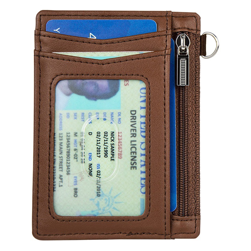 Tarjetero de Control de Acceso con Múltiples Ranuras para Tarjetas de Amazon, Portátil, Ultrafino, de Cuero PU, con Protección RFID Antirrobo y Monedero