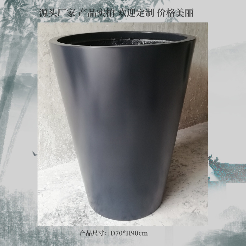 Fibra de vidrio al aire libre gran maceta hotel centro comercial club de ocio maceta de fibra de vidrio combinación maceta de flores