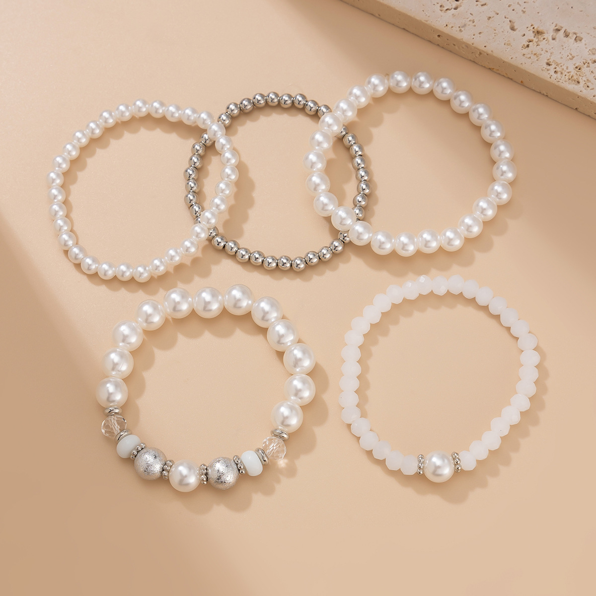 17g Weight CCB Pendant Material Bracelets Classification CCB, Imitation Pearl Chain Material Beaded Chain Chain Type 1 Set Quantity Banquet, Travel Occasion CCB, Imitation Pearl Material Heart Shape Pattern Women's Gender Plating Design Vintage Style Style Vintage Style Heart Shape CCB Imitation Pearl Beaded Chain Beaded Bracelets Wholesale 27