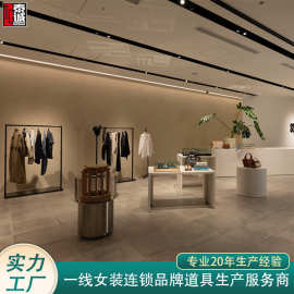 服装展示架不锈钢拉丝黑落地式侧挂货架玻璃饰品店面展示台子烤漆