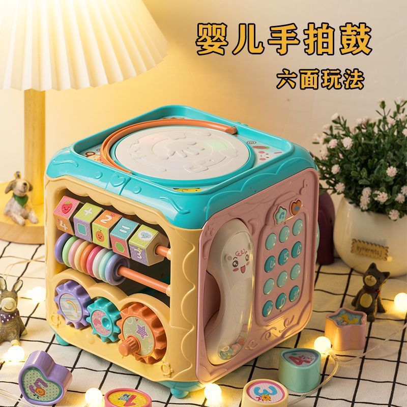 Baby Hand Drum Hexahedron Eight Kidsren's Educational 0-1 Years Old 6 Months 12 Baby Early Education Drum Music Toy Baby Hand Drum Hexahedron Eight Kidsren's Educational 0-1 Years Old 6 Months 12 Baby Early Education Drum Music Toy