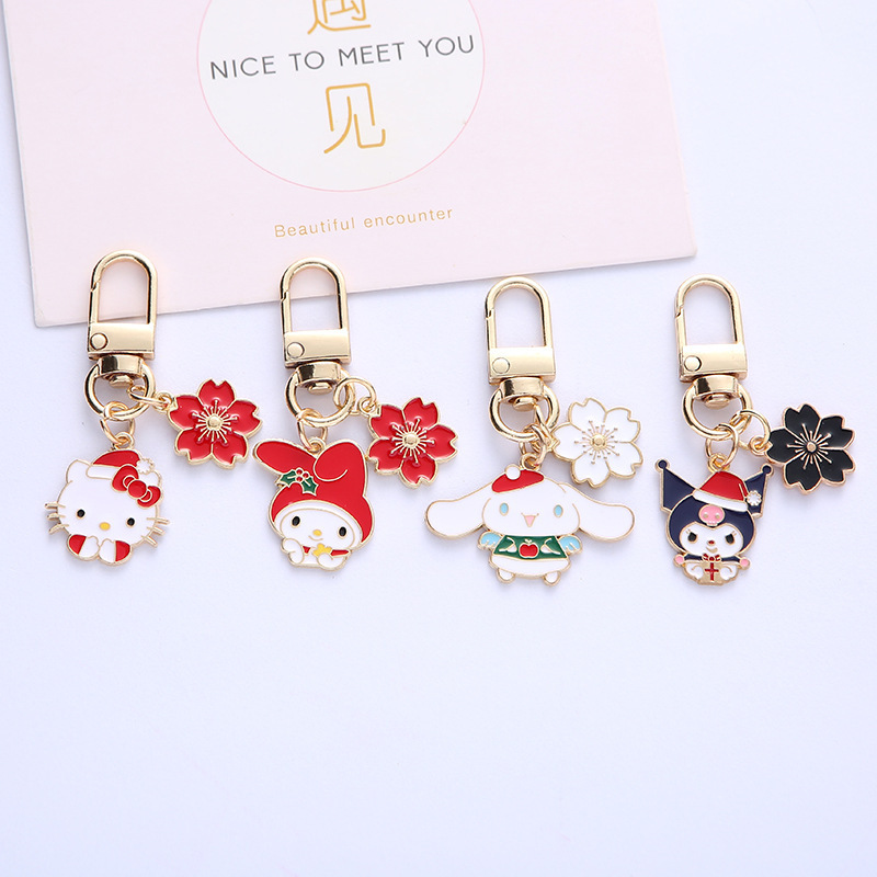 Novo Sakura Sanrio Melody Cinnamon Dog Chaveiro Pingente Bonito Dos Desenhos Animados Pingente Decoração de Bolsa de Carro